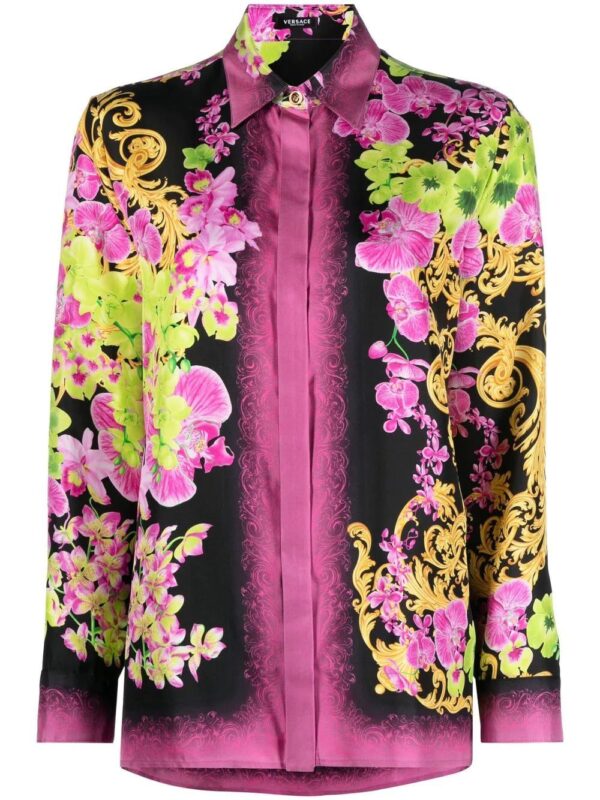 Versace  graphic-print silk shirt