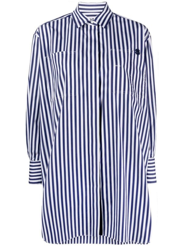 sacai  stripe-print long-sleeve shirt
