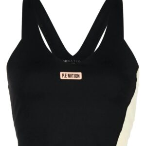 P.E Nation  panelled logo-patch sports bra