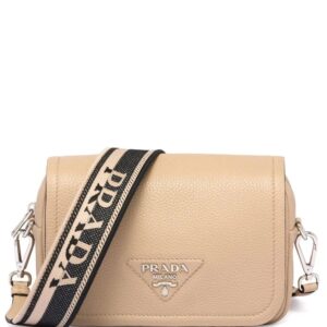 Prada  logo-plaque leather shoulder bag