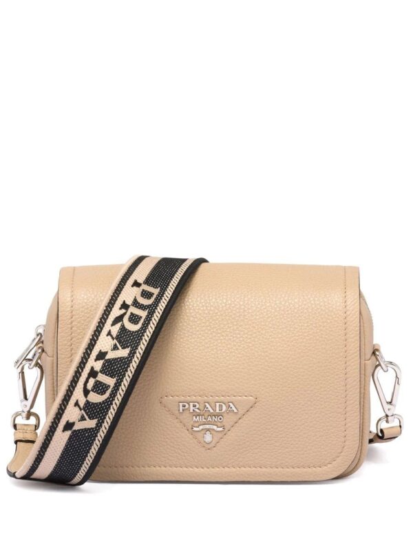 Prada  logo-plaque leather shoulder bag