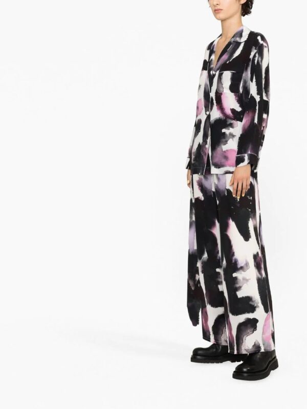 Alexander McQueen  abstract-print silk shirt - Image 4