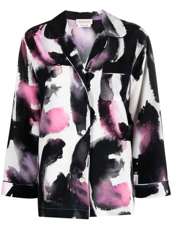 Alexander McQueen  abstract-print silk shirt