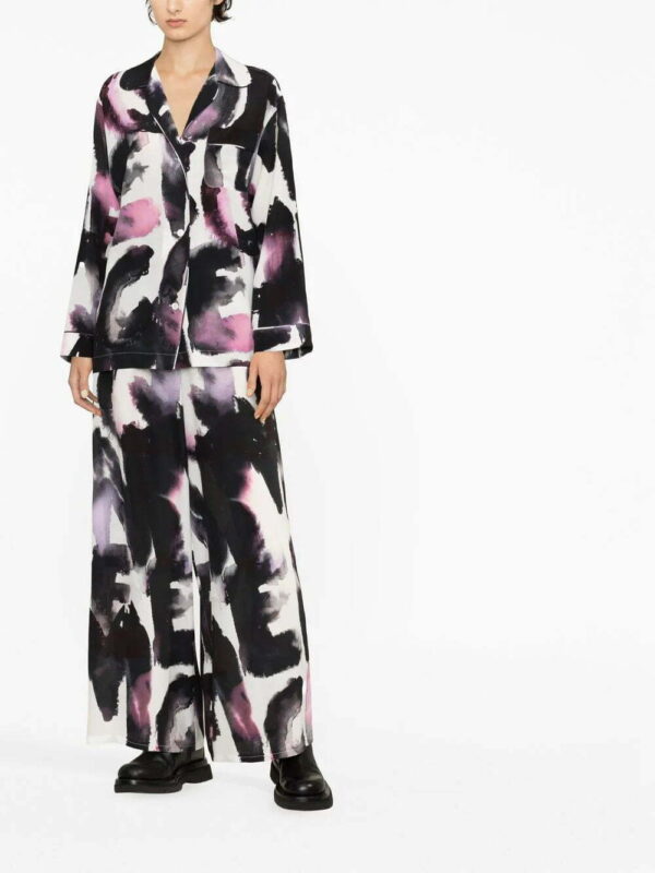 Alexander McQueen  abstract-print silk shirt - Image 2
