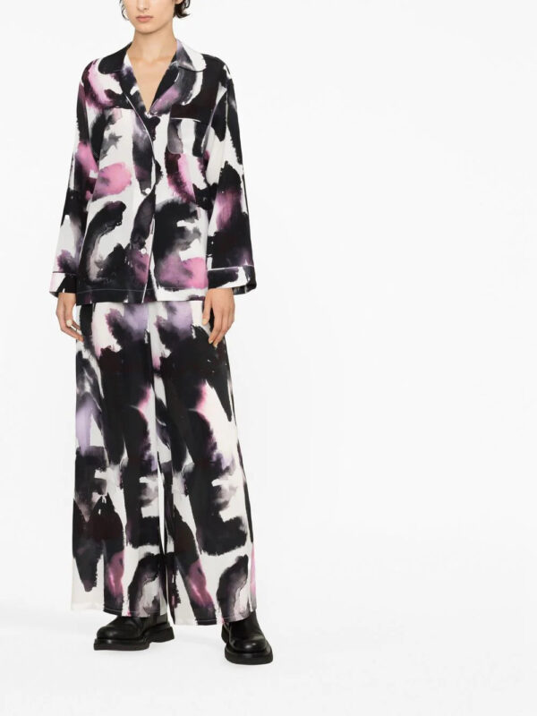 Alexander McQueen  abstract-print silk shirt - Image 2