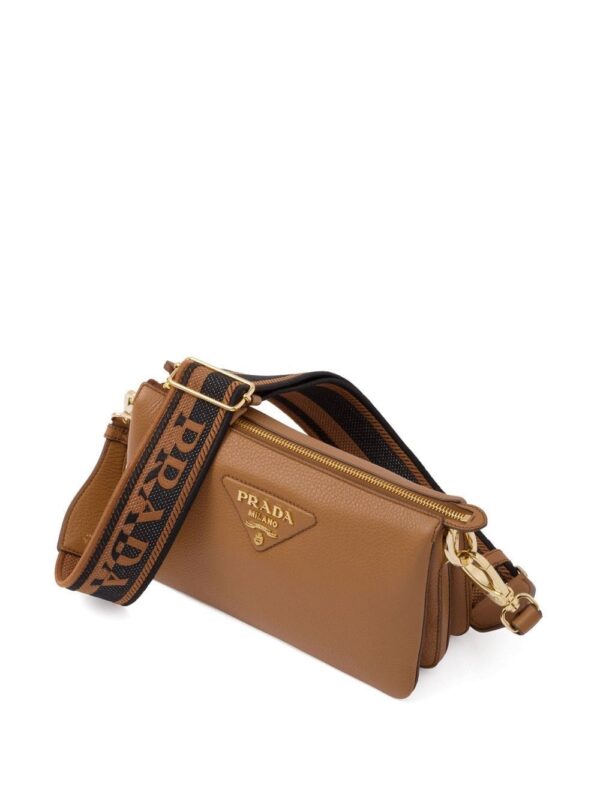 Prada logo-strap leather shoulder bag - Image 5
