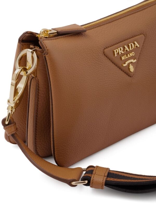 Prada logo-strap leather shoulder bag - Image 4