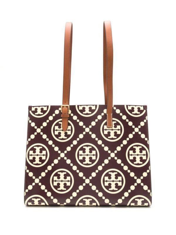 Tory Burch leather logo-print tote bag