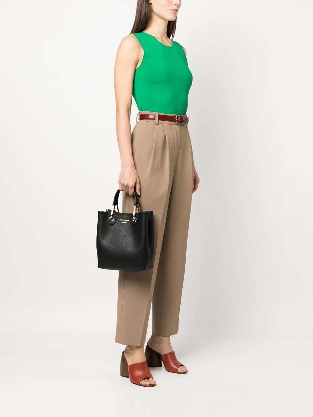 Emporio Armani pebbled faux-leather tote bag - Image 2