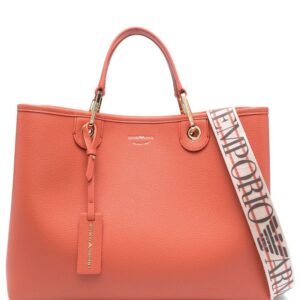 Emporio Armani pebble-effect logo-strap tote