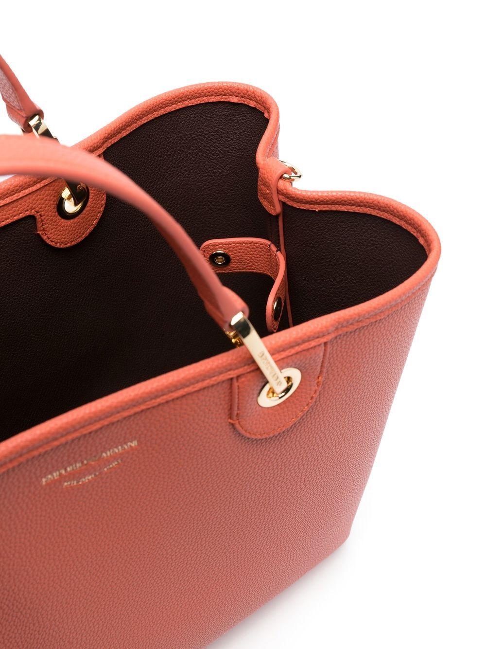 Emporio Armani pebble-effect logo-strap tote - Image 4