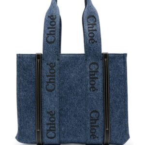 Chloé logo-tape detail tote bag