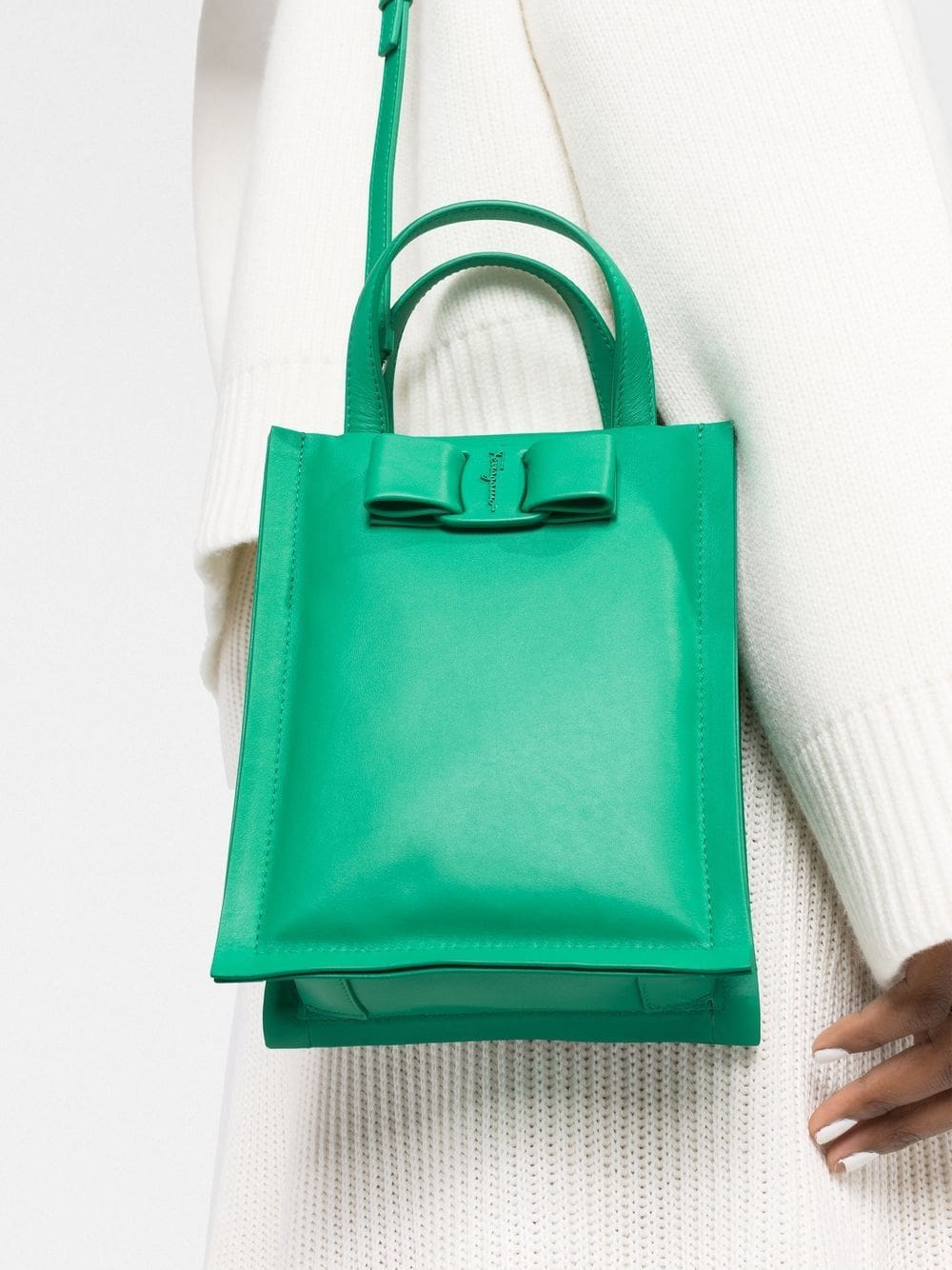 Ferragamo Viva bow mini leather tote bag - Image 3