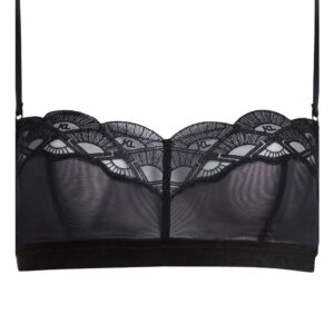 Karl Lagerfeld  logo-embroidered lace bralette