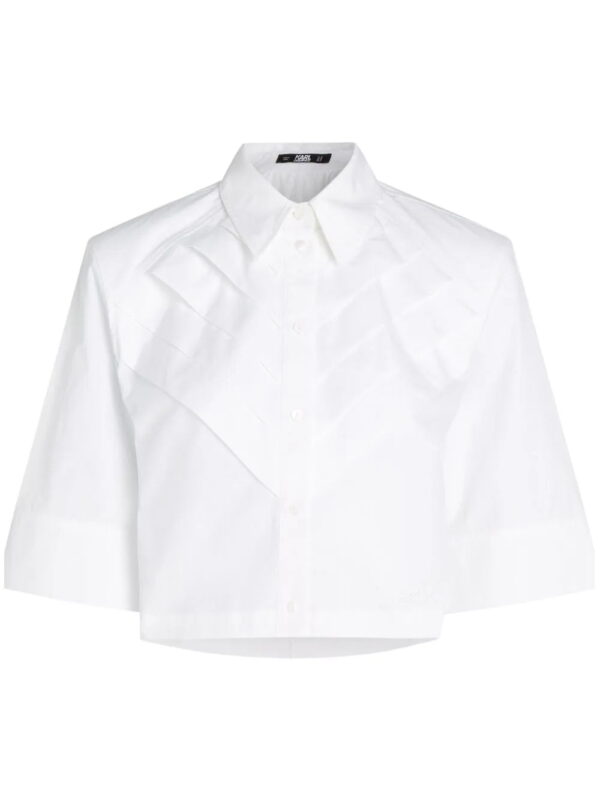 Karl Lagerfeld  pleat detail cropped shirt