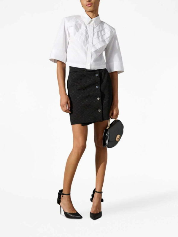 Karl Lagerfeld  pleat detail cropped shirt - Image 2