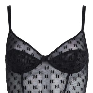 Karl Lagerfeld  monogram-flocked bustier bra