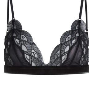 Karl Lagerfeld  logo-embroidered lace bra