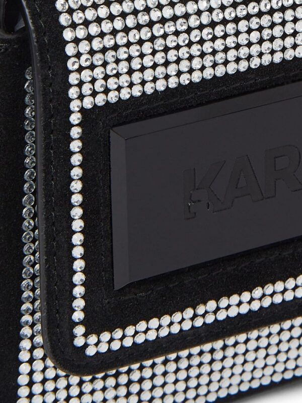 Karl Lagerfeld IKON K small Flap crystal-embellished shoulder bag - Image 4