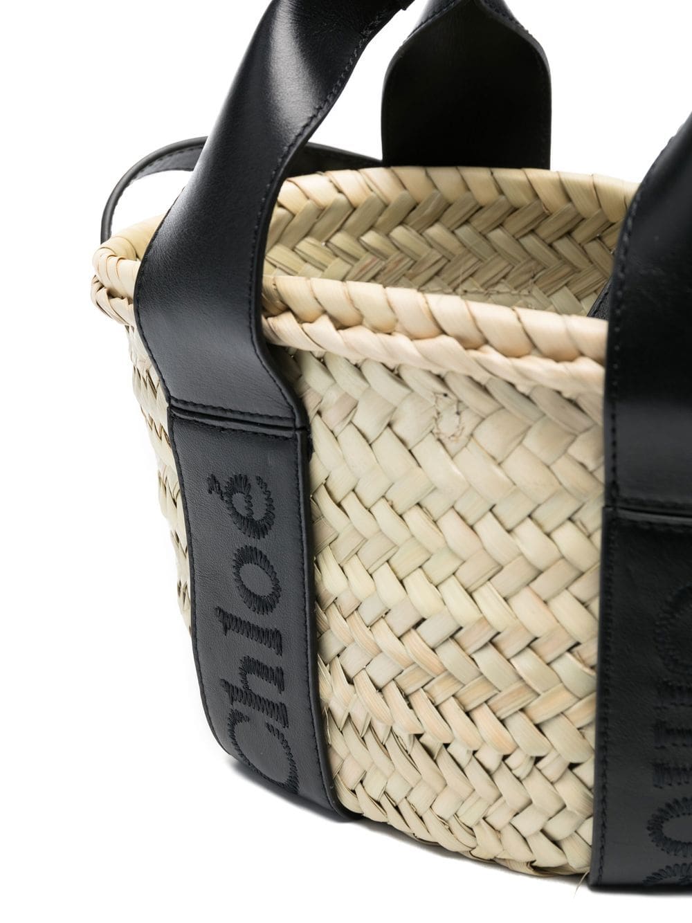 Chloé logo-print raffia tote bag - Image 4