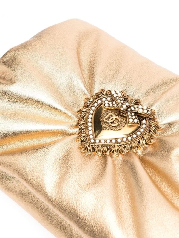 Dolce & Gabbana medium Devotion Soft foiled clutch - Image 4