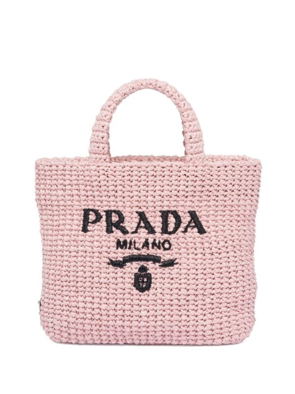 Prada small raffia tote bag