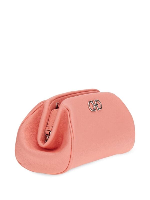 Ferragamo Gancini-plaque leather clutch bag - Image 4