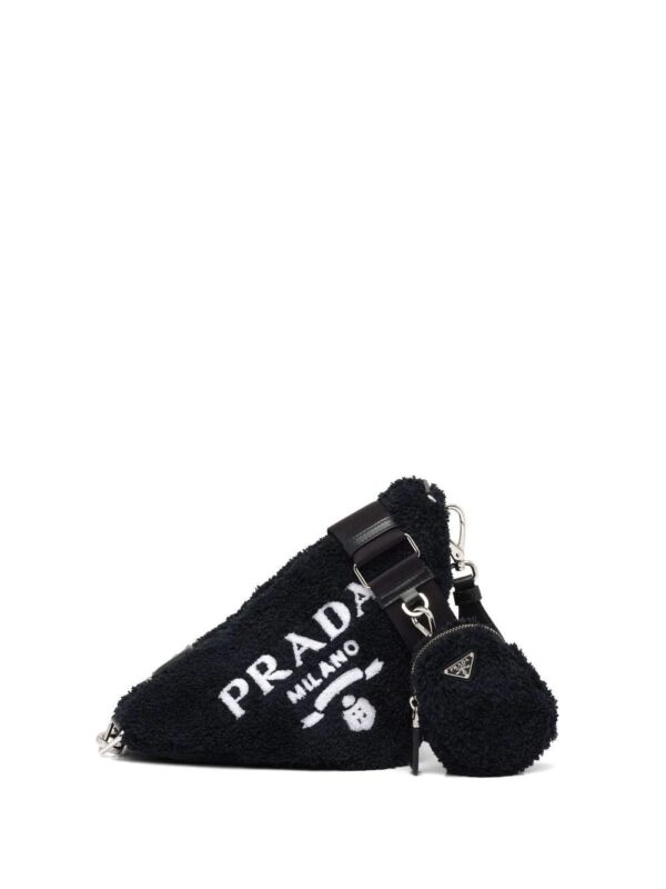 Prada  Triangle terry-cloth shoulder bag