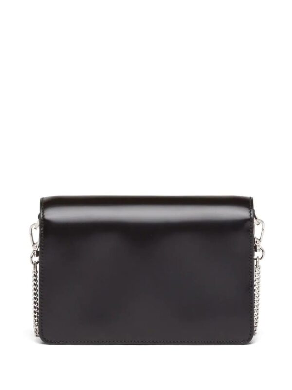 Prada  Triangle-plaque brushed leather shoulder bag - Image 3