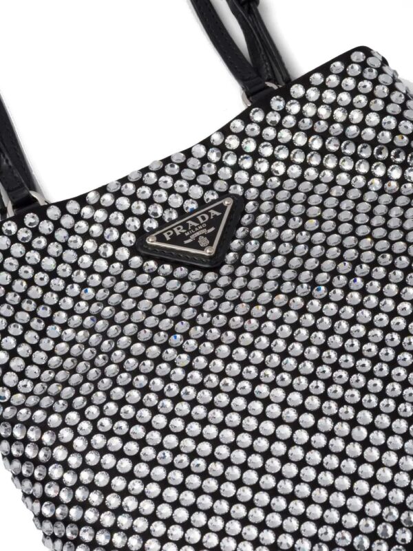 Prada  crystal-embellished satin tote bag - Image 3