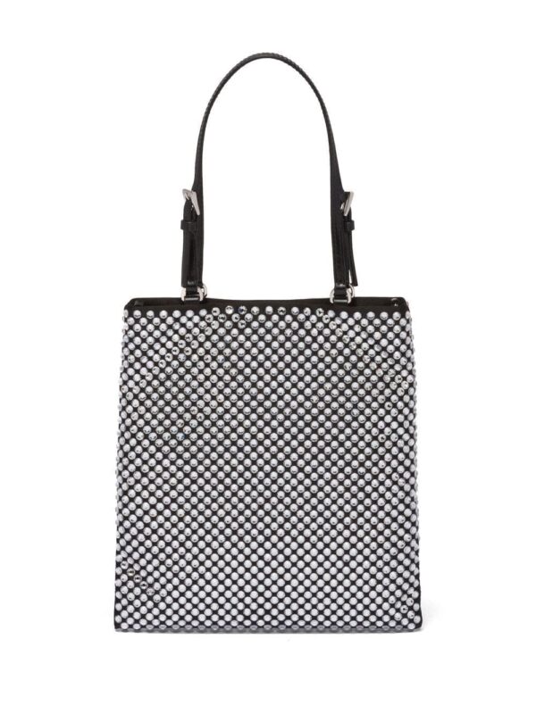 Prada crystal-embellished satin tote bag - Image 4