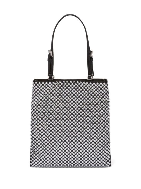 Prada  crystal-embellished satin tote bag - Image 4