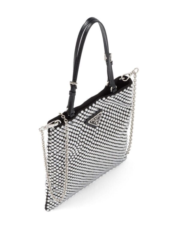 Prada crystal-embellished satin tote bag - Image 5