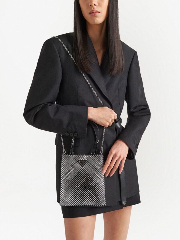 Prada crystal-embellished satin tote bag - Image 3