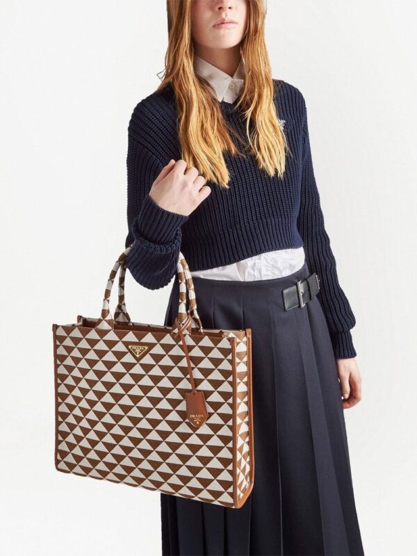 Prada large Symbole embroidered tote bag - Image 3
