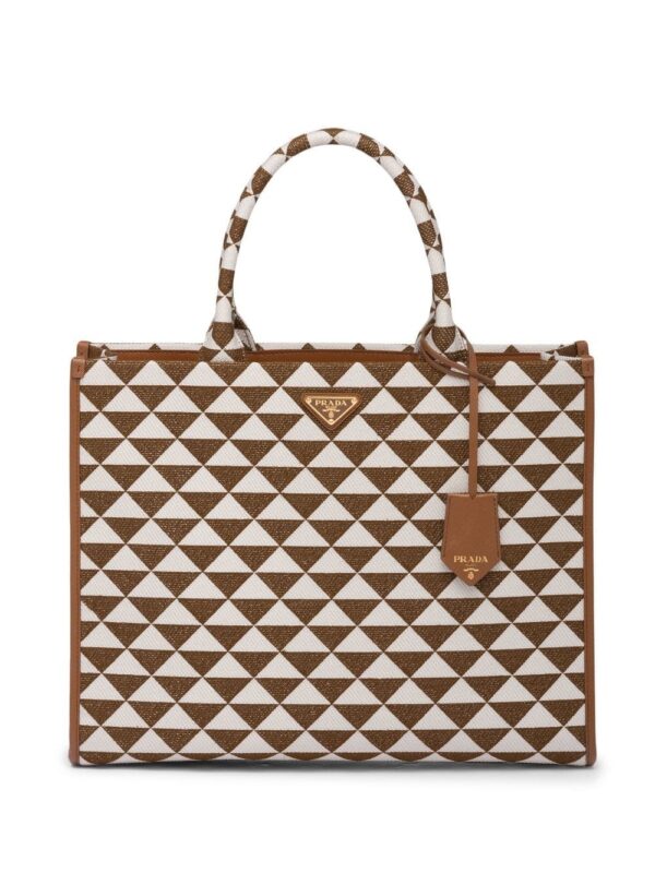 Prada large Symbole embroidered tote bag