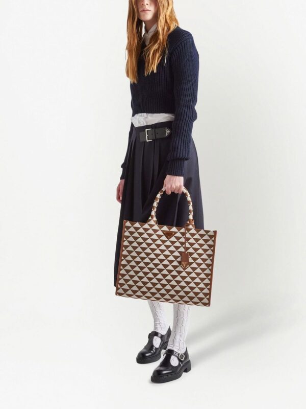 Prada large Symbole embroidered tote bag - Image 2
