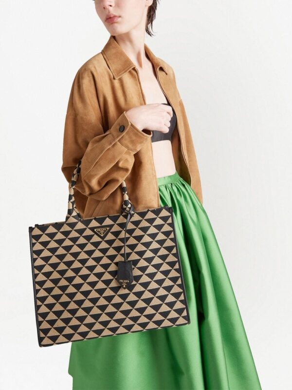 Prada large Symbole embroidered tote bag - Image 3