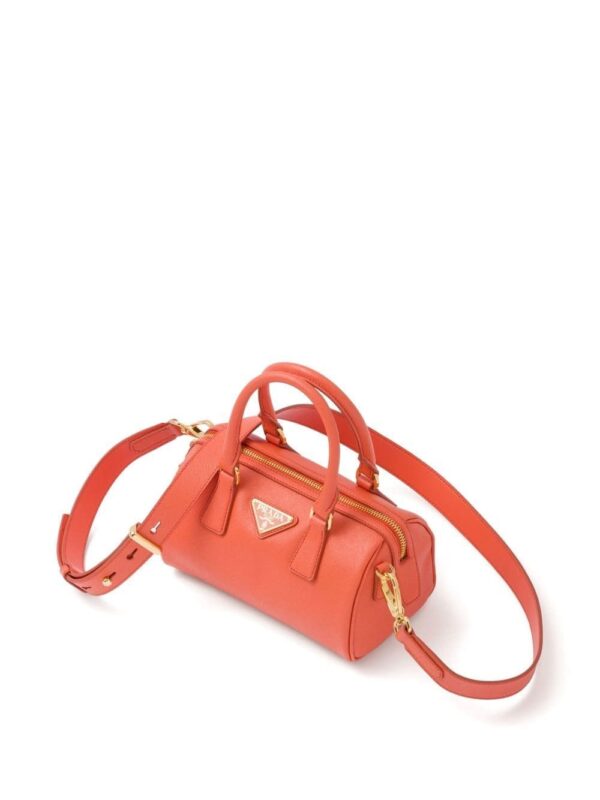 Prada triangle-plaque leather mini bag - Image 4