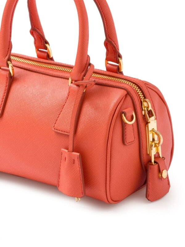 Prada triangle-plaque leather mini bag - Image 5