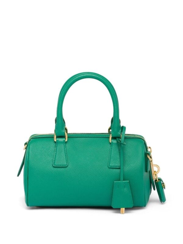 Prada triangle-plaque leather mini bag - Image 4
