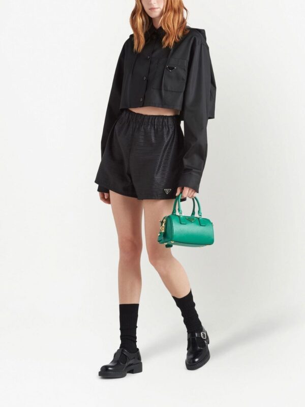 Prada triangle-plaque leather mini bag - Image 2
