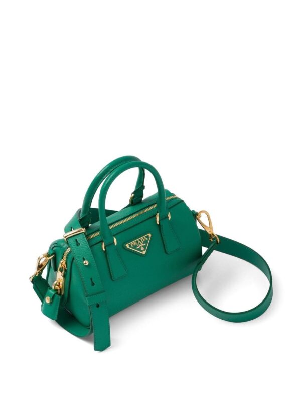 Prada triangle-plaque leather mini bag - Image 5