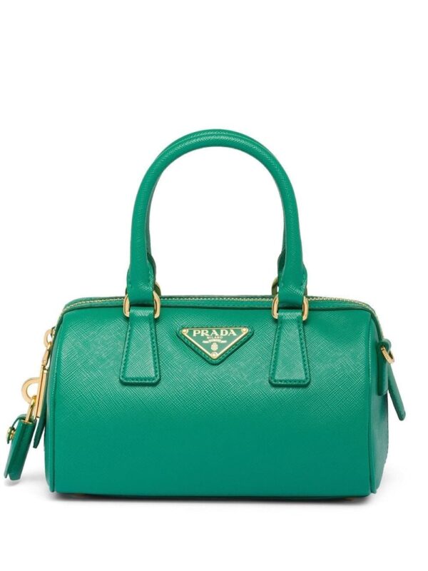 Prada triangle-plaque leather mini bag