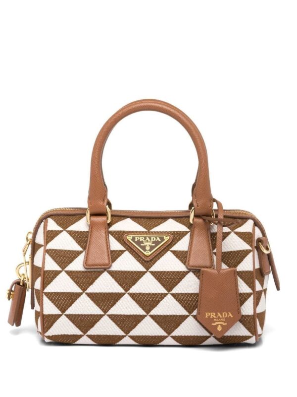 Prada Symbole embroidered top-handle bag