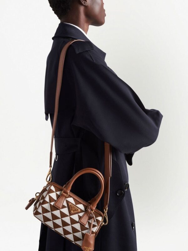 Prada Symbole embroidered top-handle bag - Image 3