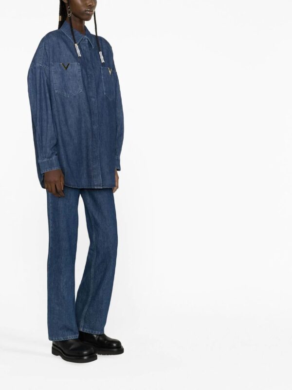 Valentino Garavani  V-plaque chambray denim shirt - Image 4