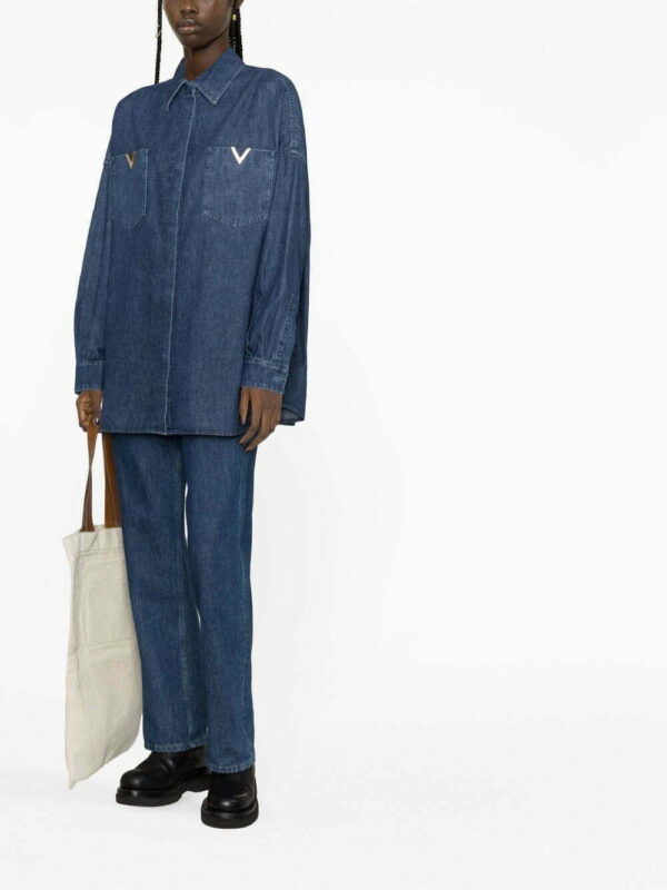Valentino Garavani  V-plaque chambray denim shirt - Image 2