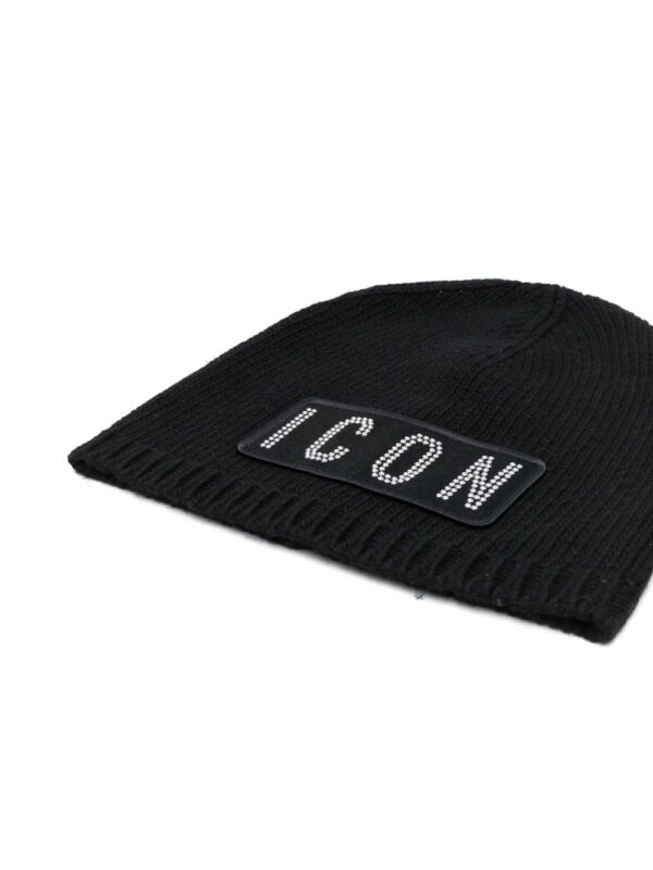 DSQUARED2 Icon-patch knitted beanie - Image 2