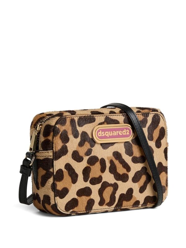DSQUARED2 logo-plaque leopard-print cross body bag - Image 3